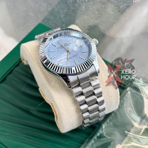 Rolex New Single Tone || 3D Dial Texture || with Brand box ||  Sky Blue_img_2