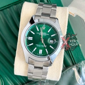 Rolex New Single Tone || Oyster Perpetual || with Brand box || Green Dial_img_2