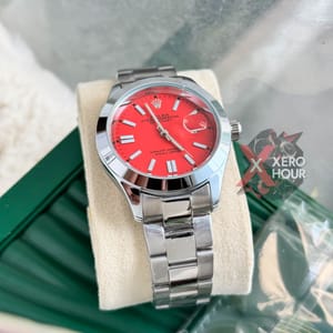 Rolex New Single Tone || Oyster Perpetual || with Brand box || RED Dial_img_2