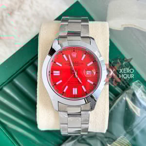 Rolex New Single Tone || Oyster Perpetual || with Brand box || RED Dial_img_4