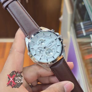 Edifice Master Grade || Japan Movement | BRown Belt | White Dial_img_1