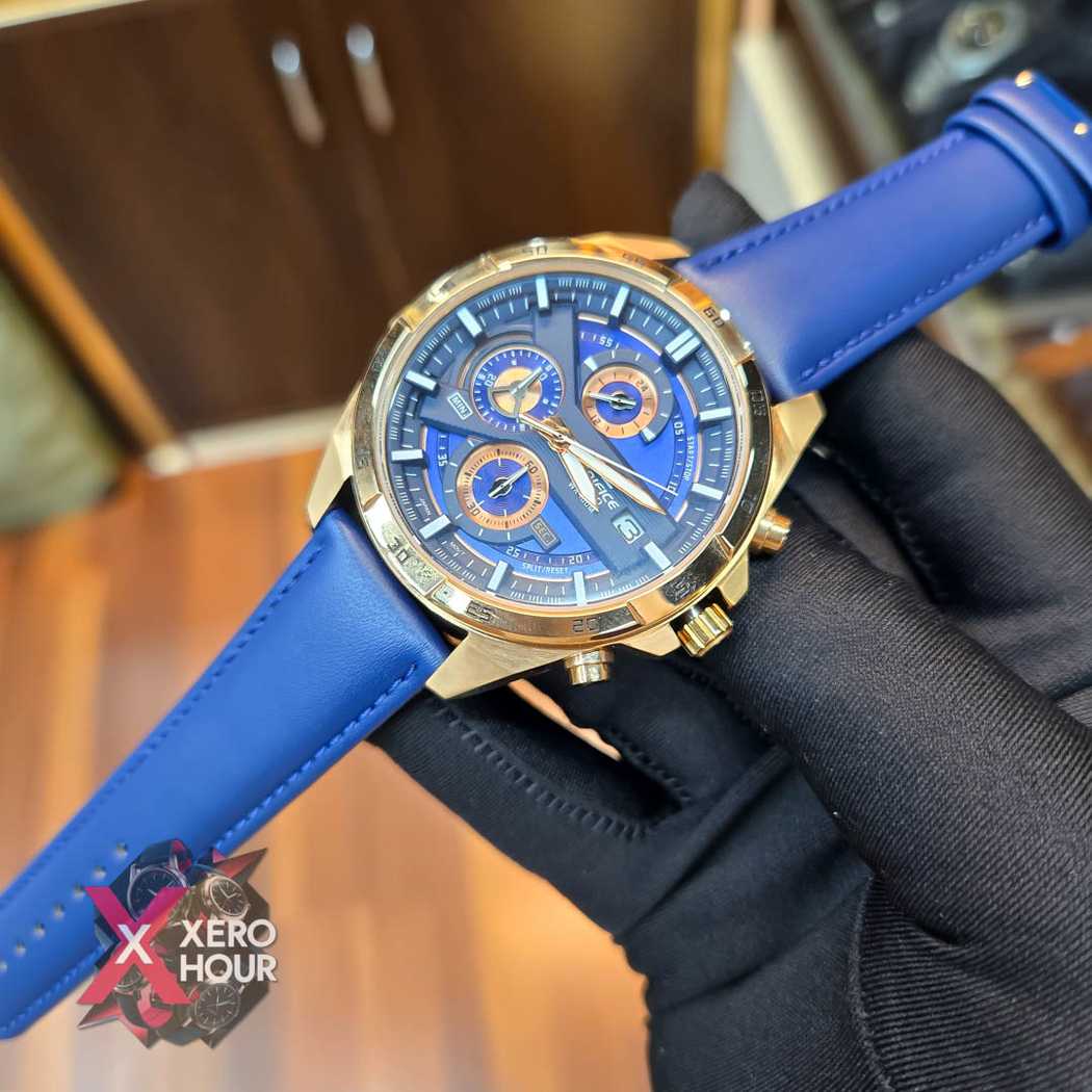 Edifice Master Grade || Japan Movement |Blue Belt | Gold Bezel_img_1