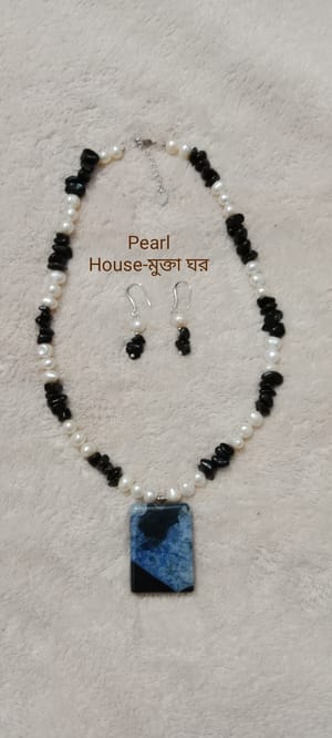 Pearl & coral stone combination neckpiece_img_2