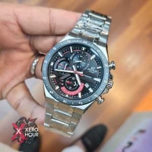 Edifice Master Grade || Japan Movement | Chain Style |Tough Solar Bllack with Red_img_3