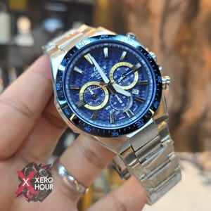 Edifice Master Grade || Japan Movement | Chain Style | Carbon Edition Full Blue_img_1