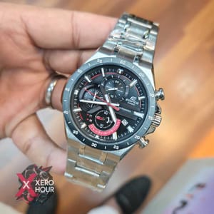 Edifice Master Grade || Japan Movement | Chain Style |Tough Solar Bllack with Red_img_4