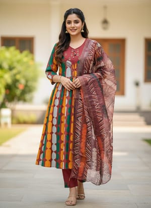 প্রিমিয়াম এমব্রয়ডার্ড কটন গাউন সেট