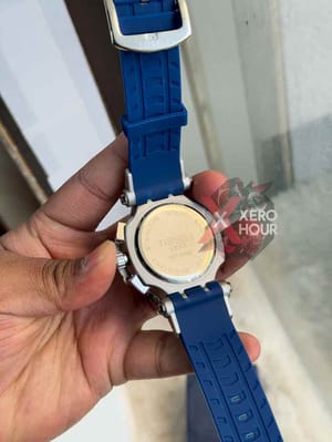 Tissot Silicon Chronograph | Sport Pattern |  Blue White | white Dial_img_2