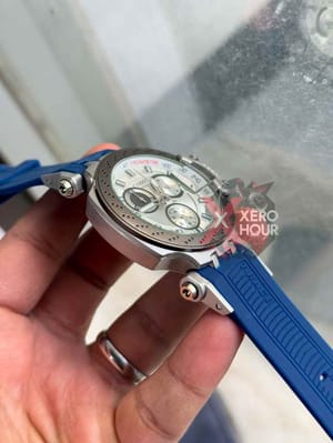 Tissot Silicon Chronograph | Sport Pattern |  Blue White | white Dial_img_3