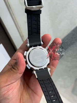 Tissot Silicon Chronograph | Sport Pattern || Black silver | Black dial_img_3