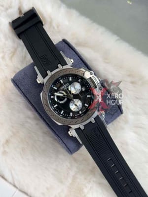 Tissot Silicon Chronograph | Sport Pattern || Black silver | Black dial_img_4