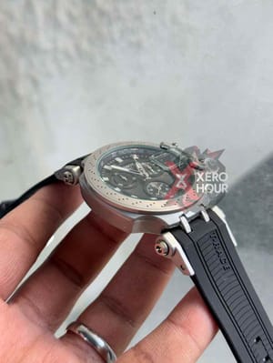 Tissot Silicon Chronograph | Sport Pattern | Black Silver | Black Dial_img_2