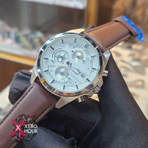 Edifice Master Grade || Japan Movement | BRown Belt | White Dial_img_2