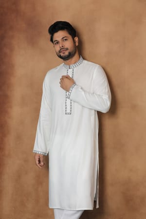 White Elegance Embroidered panjabi_img_2