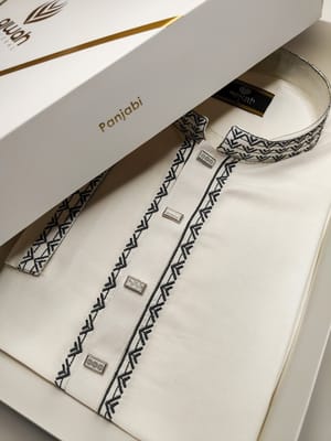 White Elegance Embroidered panjabi_img_3