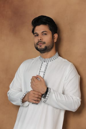 White Elegance Embroidered panjabi_img_4