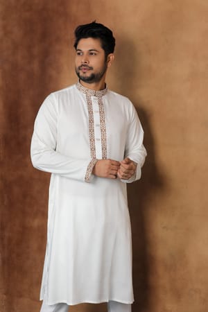 Regal White Embroidered Panjabi_img_0