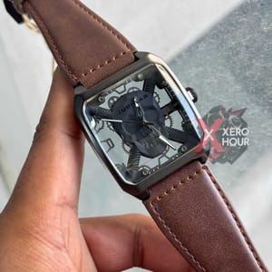 Tubular Skull Edition | Dark Brown Belt Matte Bezel |00DB10B_img_1