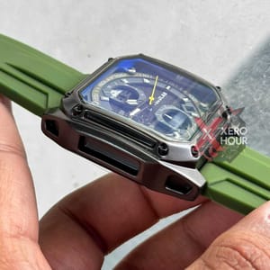 Tubular Sport SILICON | Green Belt Matte SS Black Body | Chronograph_img_1