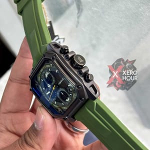 Tubular Sport SILICON | Green Belt Matte SS Black Body | Chronograph_img_3