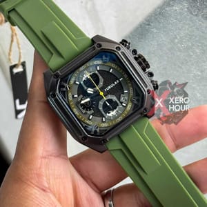 Tubular Sport SILICON | Green Belt Matte SS Black Body | Chronograph_img_5