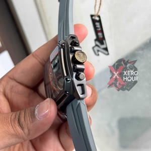 Tubular Sport SILICON | Grey Belt Matte SS Black Body | Chronograph_img_3