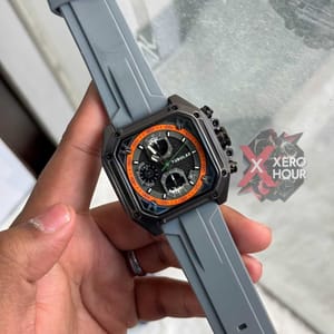 Tubular Sport SILICON | Grey Belt Matte SS Black Body | Chronograph_img_4