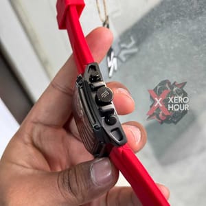 Tubular Sport SILICON | Red Belt Matte SS Black Body | Chronograph_img_3