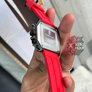 Tubular Sport SILICON | Red Belt Matte SS Black Body | Chronograph_img_5