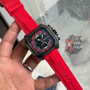 Tubular Sport SILICON | Red Belt Matte SS Black Body | Chronograph_img_6
