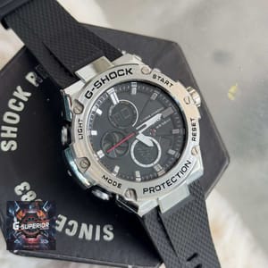 G-Shock || AA Grade ||  Black belt Silver body_img_1