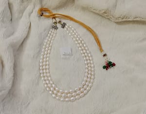 White Rice Pearl  3 layer Necklace_img_0