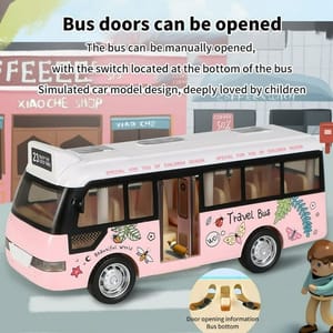 School Bus Sound Light Tour Bus Model Boy Toy Diecasts Toy Vehicles Kids Gift Simulation Bus Model_img_1