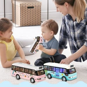 School Bus Sound Light Tour Bus Model Boy Toy Diecasts Toy Vehicles Kids Gift Simulation Bus Model_img_2