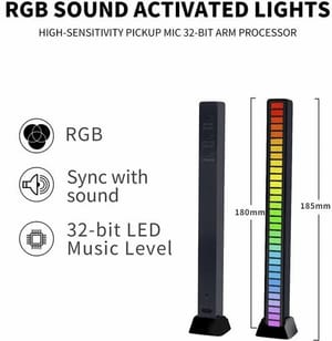 32 LED RGB Car Sound Control Light Voice Activated Pickup Music Rhythm Light Bar_img_0