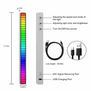 32 LED RGB Car Sound Control Light Voice Activated Pickup Music Rhythm Light Bar_img_9