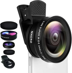 Universal Clip Camera Lenses High Resolution No Distortion 0.45x Wide Angle Mobile Phone Macro Lens_img_4
