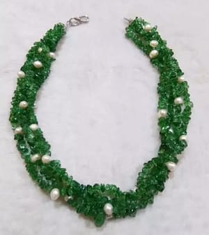 Coral stone & Pearl Combination neckpiece_img_1