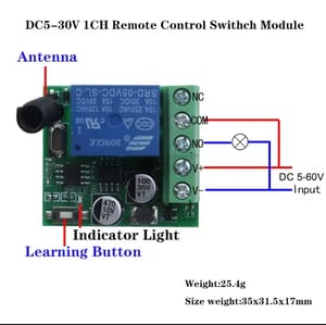 433Mhz DC 5V Wireless Remote Control Switch Relay with Remote Control_img_2