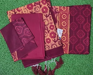 Batik Floral Print Casual Wear [Maroon]_img_0