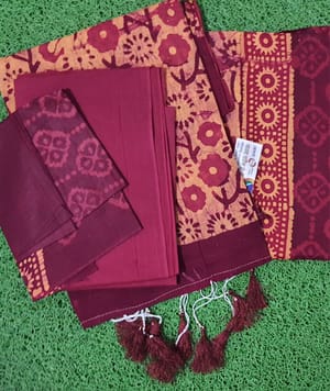 Batik Floral Print Casual Wear [Maroon]_img_3