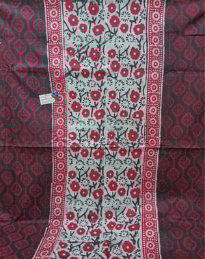 Batik Floral Print Casual Wear (Dark gray with Pink)_img_1