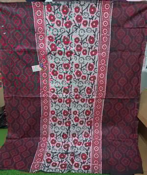Batik Floral Print Casual Wear (Dark gray with Pink)_img_2