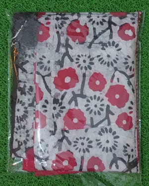 Batik Floral Print Casual Wear (Dark gray with Pink)_img_4