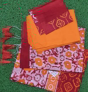 Batik Floral Print Casual Wear [Orange]_img_2