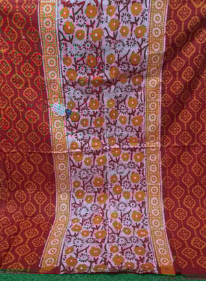 Batik Floral Print Casual Wear [Orange]_img_4