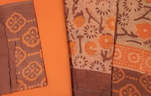 Batik Floral Print Casual Wear [Orange and Brown]_img_1