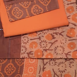 Batik Floral Print Casual Wear [Orange and Brown]_img_2