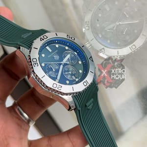 Tag heuer Aquaracer || Silicon Strap |SS Body | Green Belt_img_3
