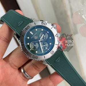 Tag heuer Aquaracer || Silicon Strap |SS Body | Green Belt_img_0